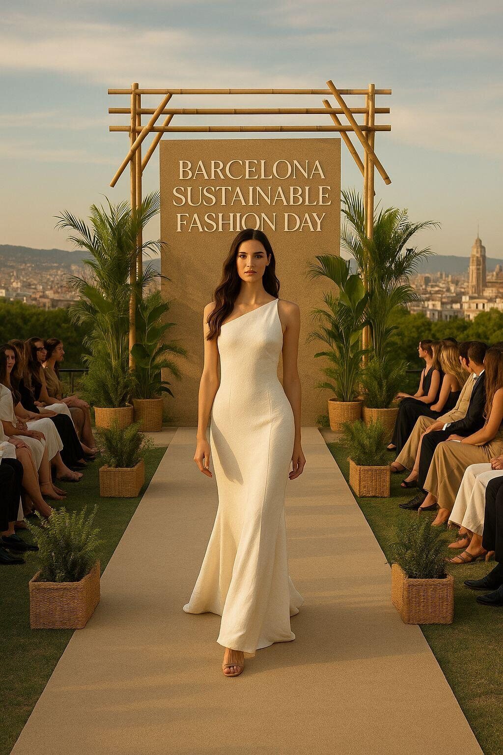 Modelo en pasarela de Barcelona Sustainable Fashion Week